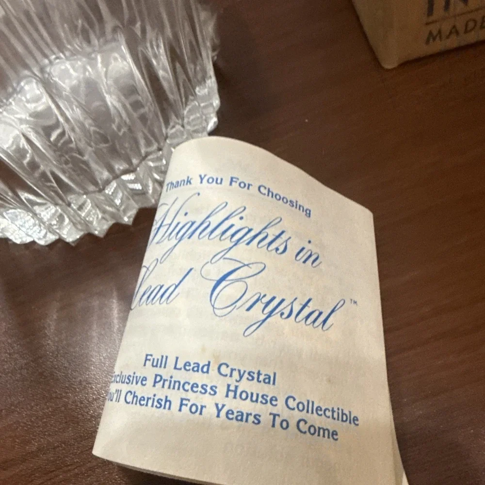 Vintage Princess House #863 Heritage Etched Ice Bucket W/Tongs lead crystal
